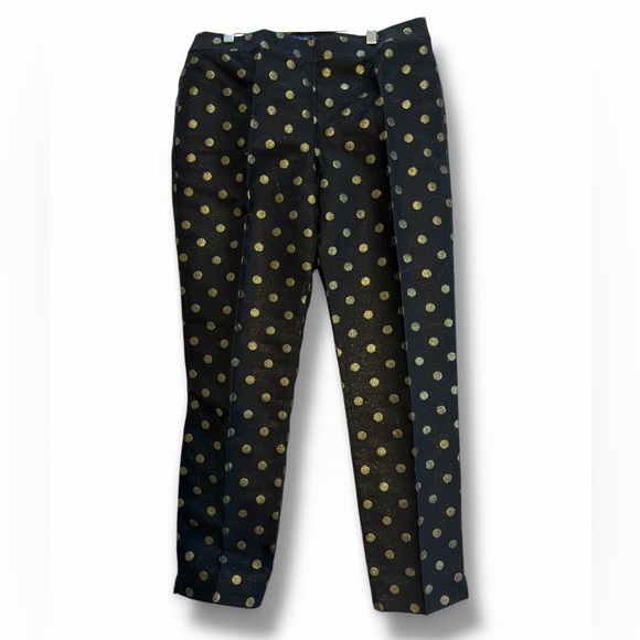Talbots Black Ankle Pants with Gold Polka Dots - Picture 4 of 4